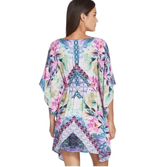 NEW Nanette Lepore Bollywood Sublimation Caftan Cover-Up Dress NWT - Size L - Picture 3 of 11
